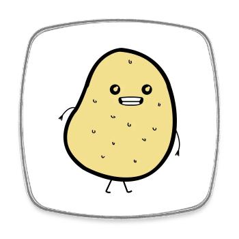 Funny Potato - Square fridge magnet - white - Front