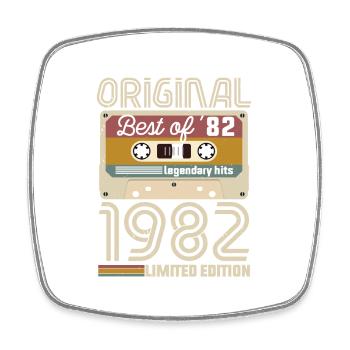 Vintage Geburtstag Original Geschenkidee 1982 - Viereckiger Kühlschrankmagnet - Weiß - Vorne