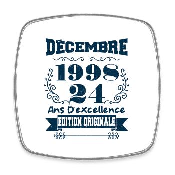 décembre 1998 Edition original | Vintage 1998 - Magnet carré - blanc - Devant