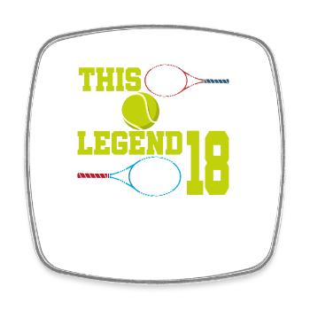 Cette légende du sport a maintenant 18 ans, le tennis 18. - Magnet carré - blanc - Devant