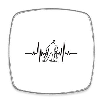 Cross-country skiing Winter sports Skier Skier Skiing Skiing - Square fridge magnet - white - Front