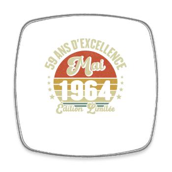 Mai 1964 59 Ans Anniversaire Vintage Idée Cadeau - Magnet carré - blanc - Devant