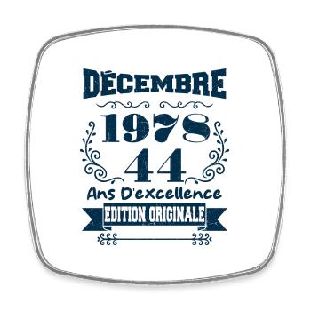 décembre 1978 Edition original | Vintage 1978 - Magnet carré - blanc - Devant