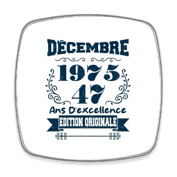 décembre 1975 Edition original | Vintage 1975 - Magnet carré - blanc - Devant