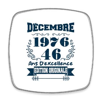 décembre 1976 Edition original | Vintage 1976 - Magnet carré - blanc - Devant