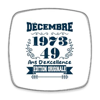 décembre 1973 Edition original | Vintage 1973 - Magnet carré - blanc - Devant