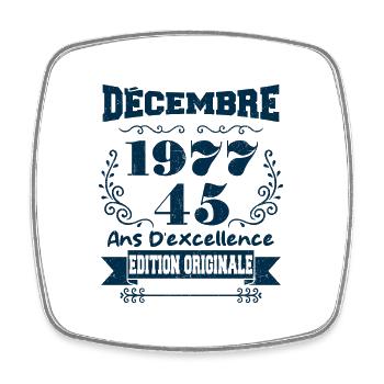 décembre 1977 Edition original | Vintage 1977 - Magnet carré - blanc - Devant