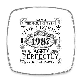 1987 | Die Legende seit 1987 Geburtstag - Viereckiger Kühlschrankmagnet - Weiß - Vorne