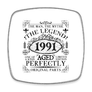 1991 | Die Legende seit 1991 Geburtstag - Viereckiger Kühlschrankmagnet - Weiß - Vorne