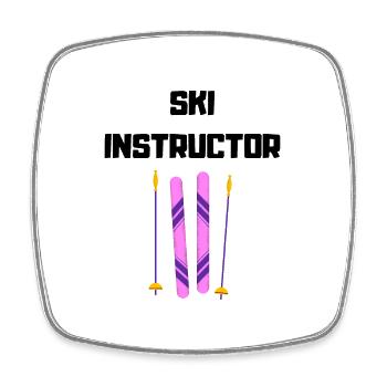 Ski Instructor - Square fridge magnet - white - Front