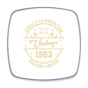 Vintage 1963 Idée Cadeau D Anniversaire Rétro 1963 - Magnet carré - blanc - Devant