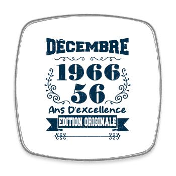 décembre 1966 Edition original | Vintage 1966 - Magnet carré - blanc - Devant