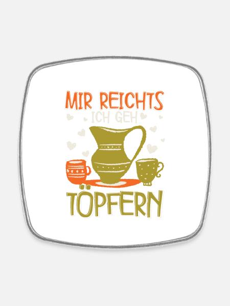 Töpfern - Viereckiger Kühlschrankmagnet - Weiß
