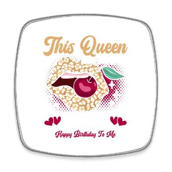 This queen was born in July happy - Square fridge magnet - white - Front