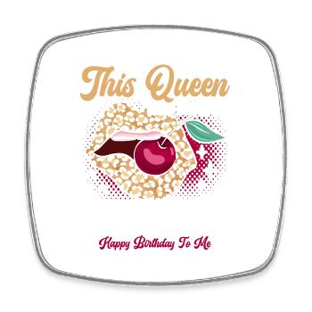 This queen was born in October happy - Square fridge magnet - white - Front