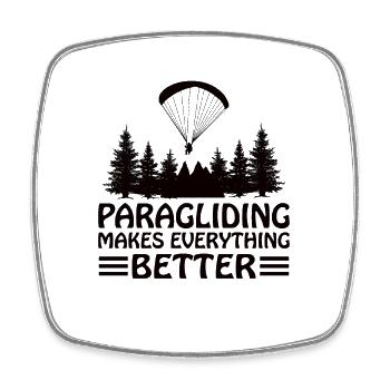 Paragliding Paraglider Parachute Parachute Para - Square fridge magnet - white - Front