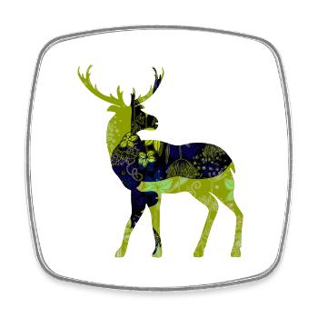 Cerf - Magnet carré - blanc - Devant