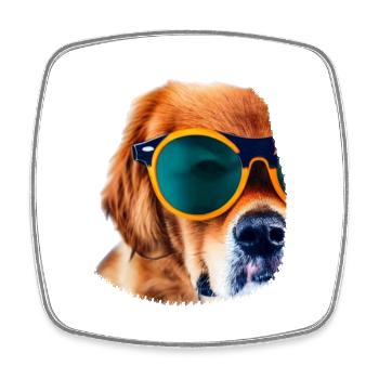 Dog with sunglasses Dog lover Dog owner - Square fridge magnet - white - Front