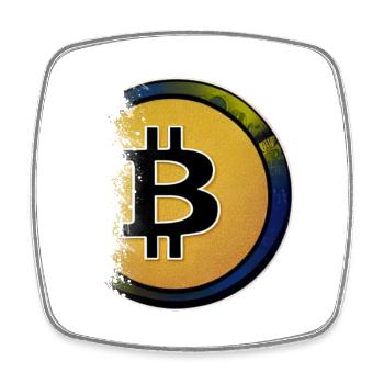 Bitcoin Crypto Currency New Virtual Life 2 - Square fridge magnet - white - Front