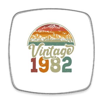 Vintage 1982 - Square fridge magnet - white - Front