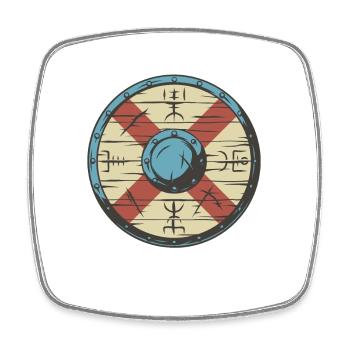 Wikinger Schild - Viereckiger Kühlschrankmagnet - Weiß - Vorne