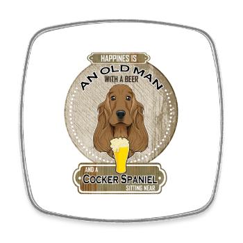 Cocker Spaniel Dad Beer Lover - Viereckiger Kühlschrankmagnet - Weiß - Vorne