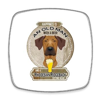 Rhodesian Ridgeback Dad Beer Lover - Viereckiger Kühlschrankmagnet - Weiß - Vorne