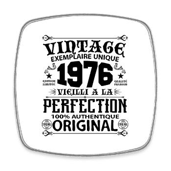 1976 Vintage Anniversaire 1976 original birthday - Magnet carré - blanc - Devant