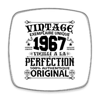 1967 Vintage Anniversaire 1967 original birthday - Magnet carré - blanc - Devant
