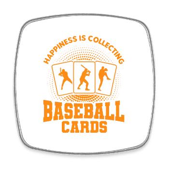 Collection de cartes de sport Cadeau de carte de baseball - Magnet carré - blanc - Devant