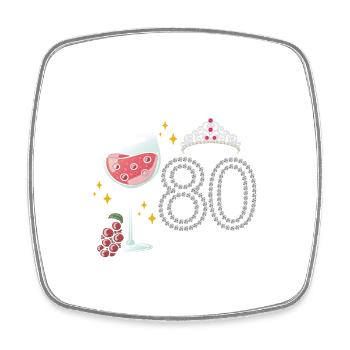Prost Auf 80 Jahre Weintrauben Zum 80. Jahrestag - Viereckiger Kühlschrankmagnet - Weiß - Vorne