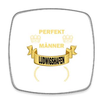 Ludwigshafen Deutschland Männer Perfekt Spruch - Viereckiger Kühlschrankmagnet - Weiß - Vorne