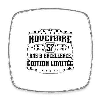 Novembre 1965 57 Ans Cadeau d'Anniversaire - Magnet carré - blanc - Devant