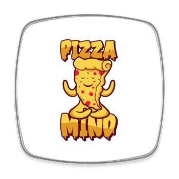 Gelassenheit Pizza Meditation Yoga Pizza - Viereckiger Kühlschrankmagnet - Weiß - Vorne