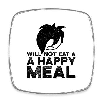 Werde kein Happy Meal essen | Jungen Emo Kleidung | Emo - Viereckiger Kühlschrankmagnet - Weiß - Vorne