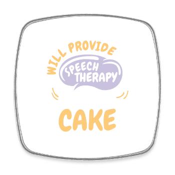 Provide Speech Therapy for Cake Funny Speech - Square fridge magnet - white - Front