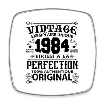 1984 Vintage Anniversaire 1984 original birthday - Magnet carré - blanc - Devant