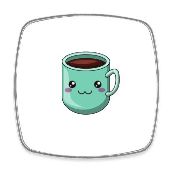 funny "Coffee makes my day better" coffee design - Square fridge magnet - white - Front