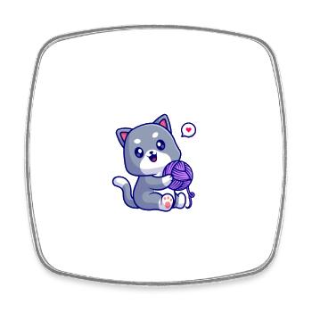 cute cat lover design - Square fridge magnet - white - Front