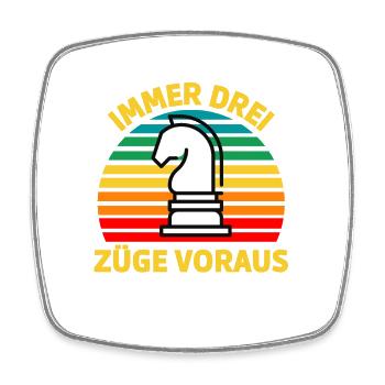 Immer drei Züge voraus Schach T-Shirt. - Viereckiger Kühlschrankmagnet - Weiß - Vorne