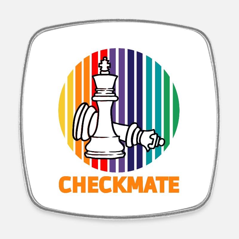 T-shirt échecs et mat - Magnet carré - blanc