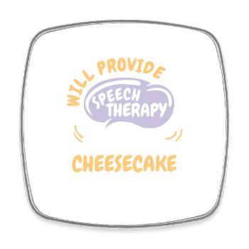 Fournir une orthophonie pour cheesecake Funny - Magnet carré - blanc - Devant