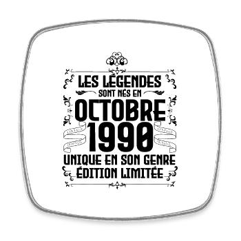 Les Légendes Sont Nés En Octobre 1990 Anniversaire - Magnet carré - blanc - Devant