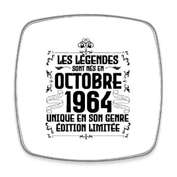 Legends Shirt - Légendes sont nés en 1964 - Magnet carré - blanc - Devant