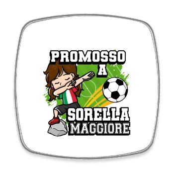 Promoted to Big Sister Football Player - Square fridge magnet - white - Front