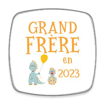 Enfant grand frère en 2023 annonce grossesse - Magnet carré - blanc - Devant