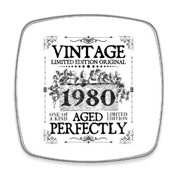 1980 | Vintage Aged Perfectly since 1980 birthday - Square fridge magnet - white - Front
