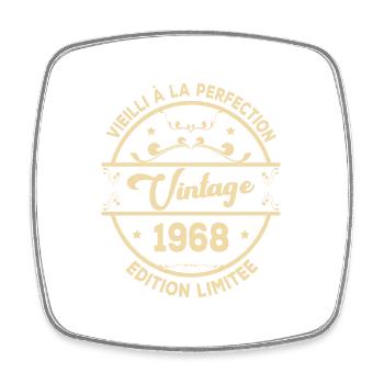 Vintage 1968 Retro Birthday Gift Idea 1968 - Square fridge magnet - white - Front