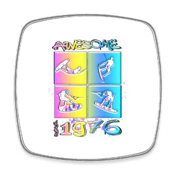 Awesome since 1976. Wakeboard Lifestyle - Square fridge magnet - white - Front