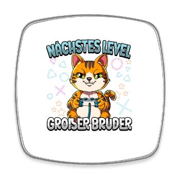Nächstes Level Großer Bruder - Viereckiger Kühlschrankmagnet - Weiß - Vorne